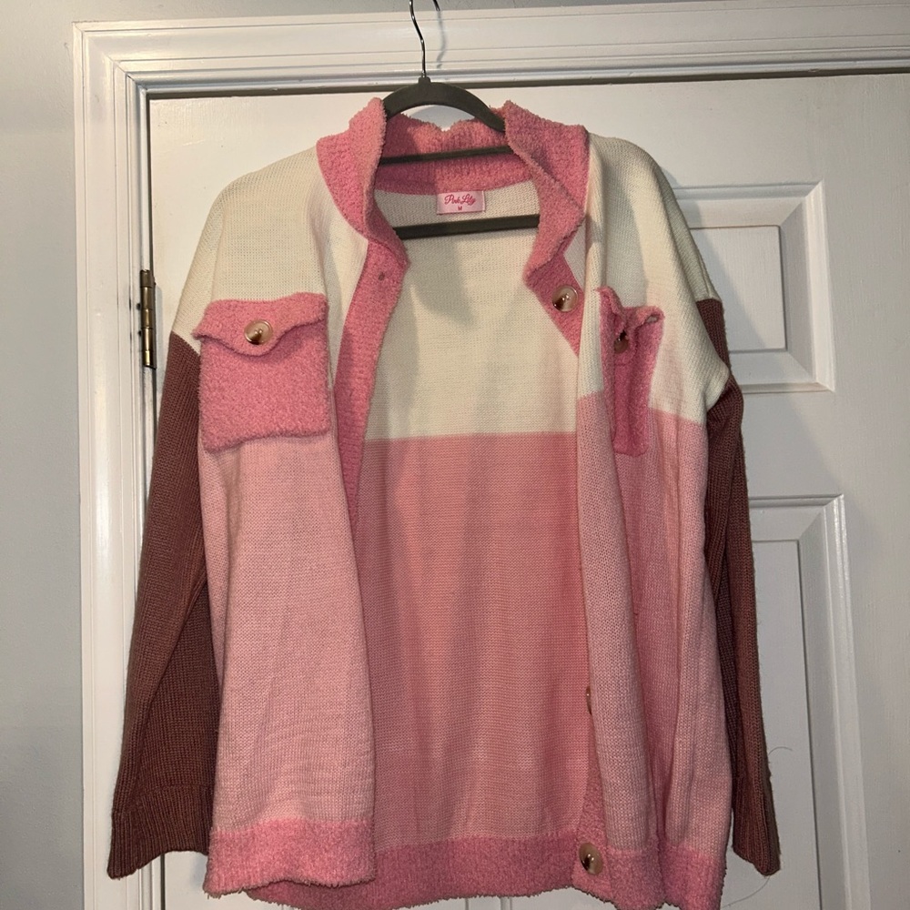 Pink lily cardigan